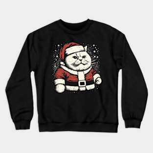 Funny Cat Santa Merry Christmas Vintage Crewneck Sweatshirt